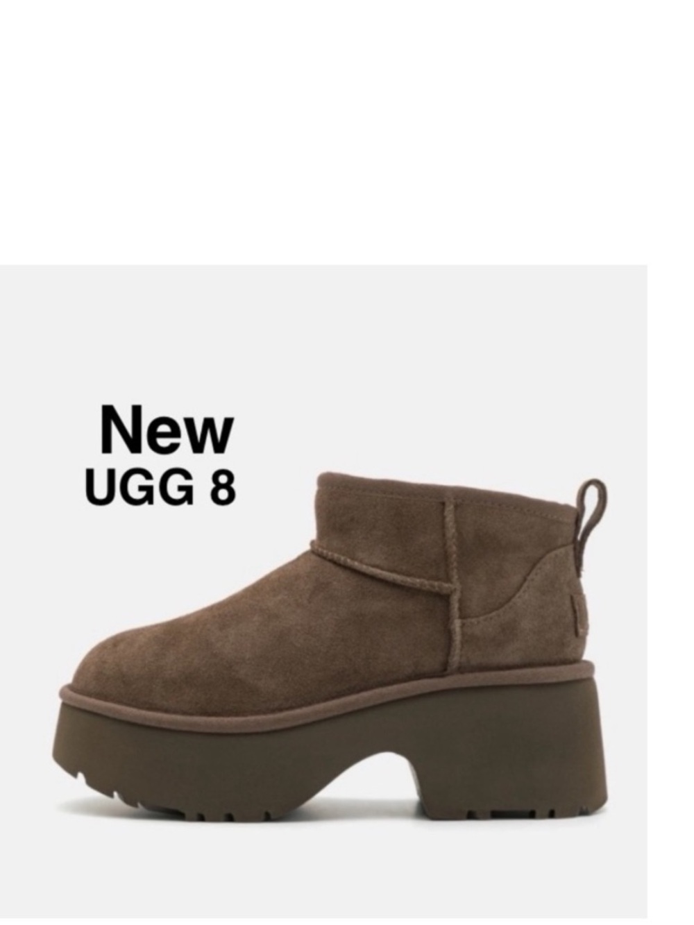 New UGG CLASSIC ULTRA MINI NEW HEIGHTS Women Size 8 Colour: Hickory with tags⭐️